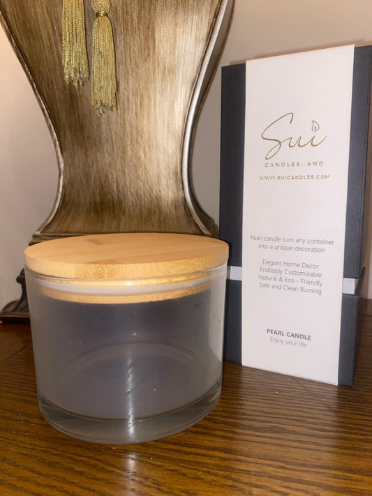 Candle Jar with Bamboo Lids  - 16 oz